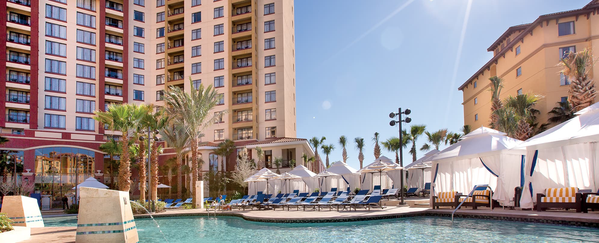 Pool area of a Wyndham Vacation resort 